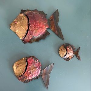 Set of 3 1980’s Brutalist Metal Fish (RBB-1)